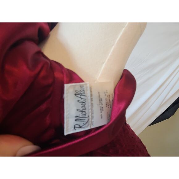 Vintage R. Michael Alan Womens Burgundy Dark Red Velour Robe Medium Holiday - Picture 6 of 7